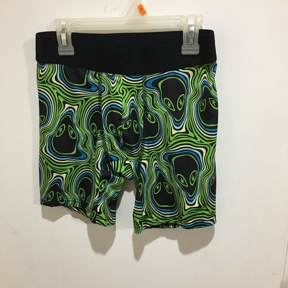 rue21 Alien Skulls Neon Green and Blue Swirl Boxer Briefs